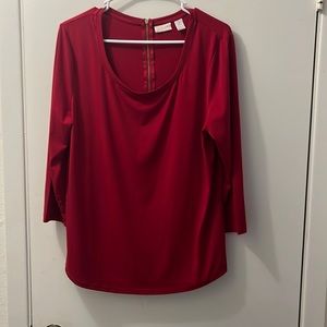 Chicos red three-quarter length sleeve tunic